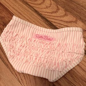 Pink seersucker ruffle butts bathing suit bottoms 3-6 months